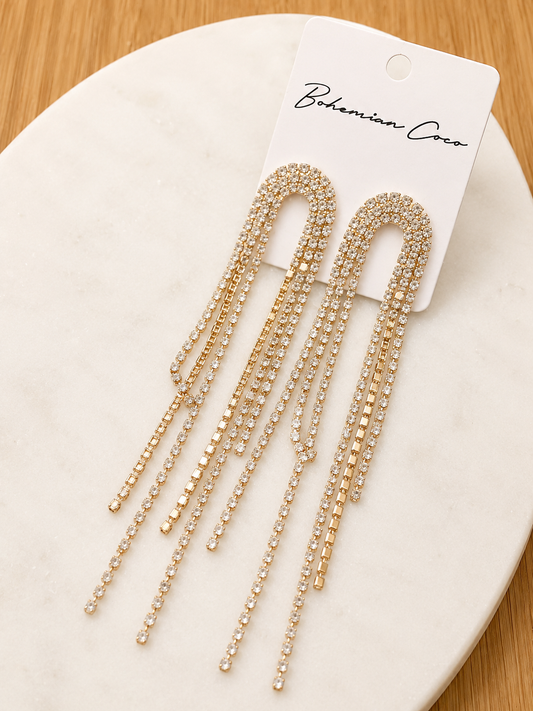 Rhinestone Arc Dangles