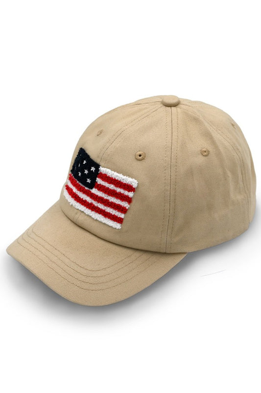 American Flag Chenille Patch Baseball Cap