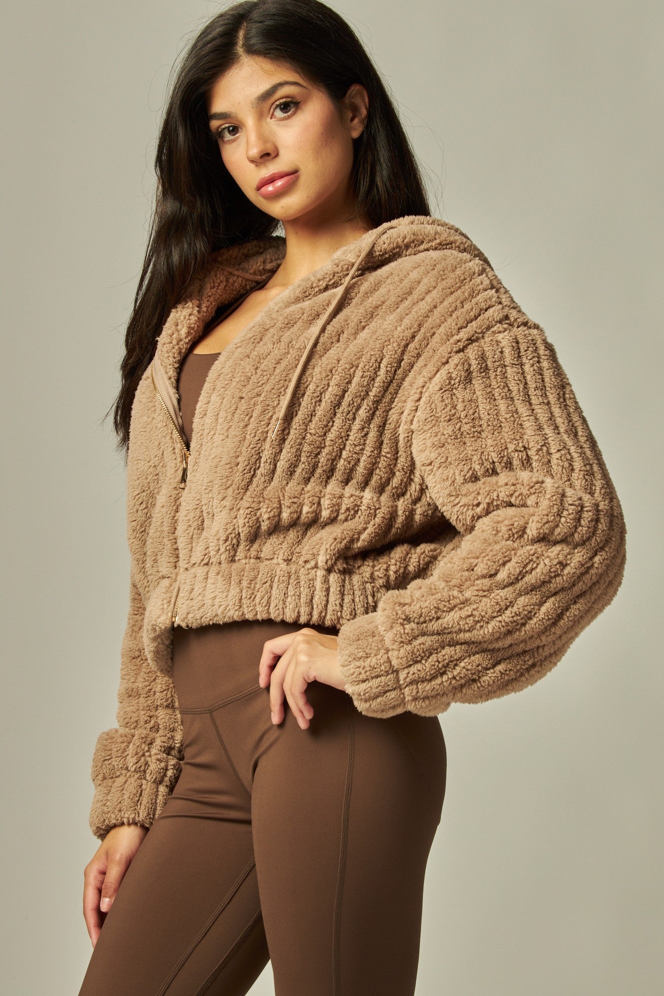 Baby Bubble Hooded Sherpa Plush Jacket