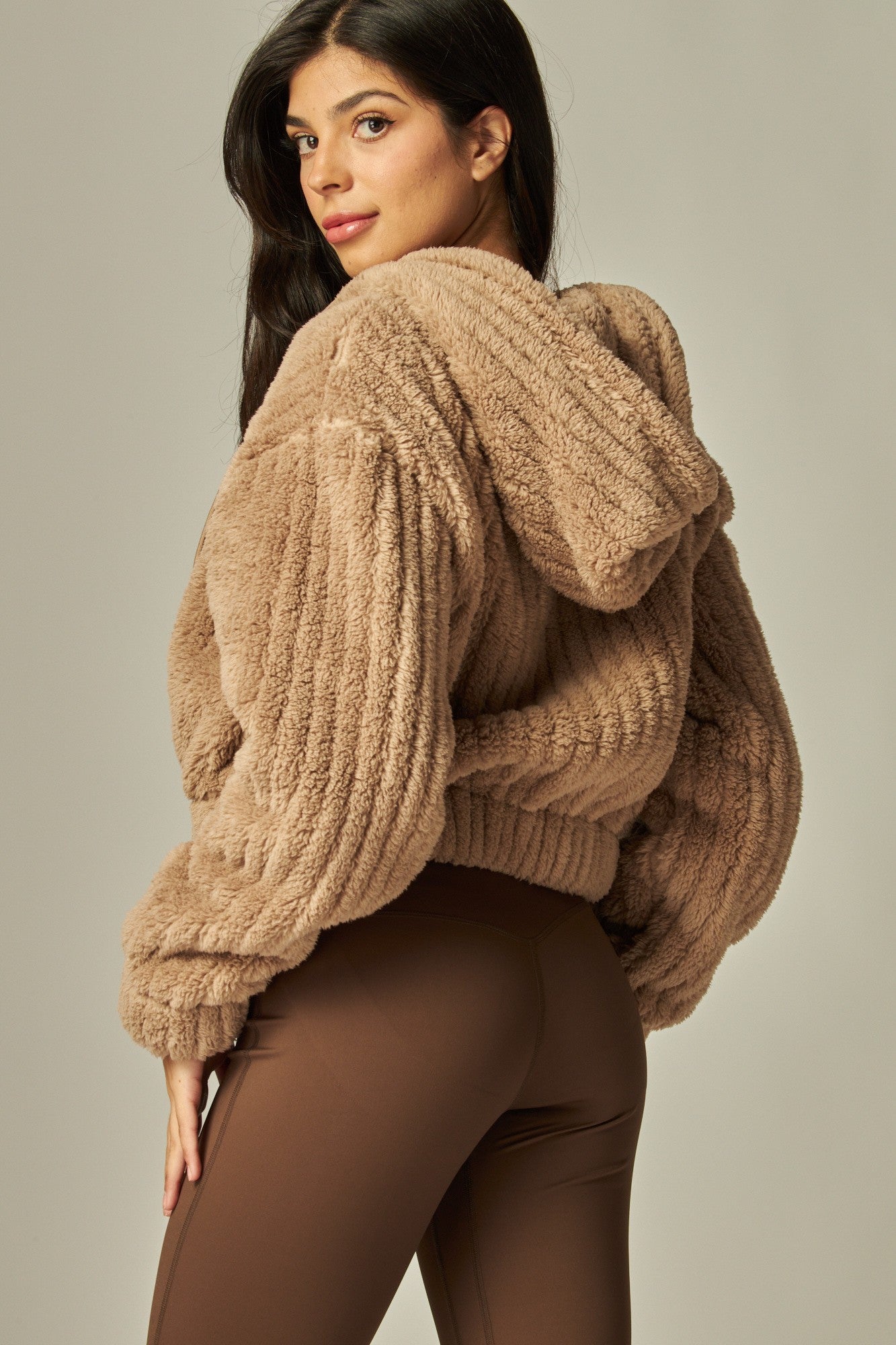 Baby Bubble Hooded Sherpa Plush Jacket