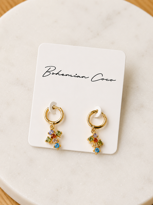 Rainbow Cross Hoops