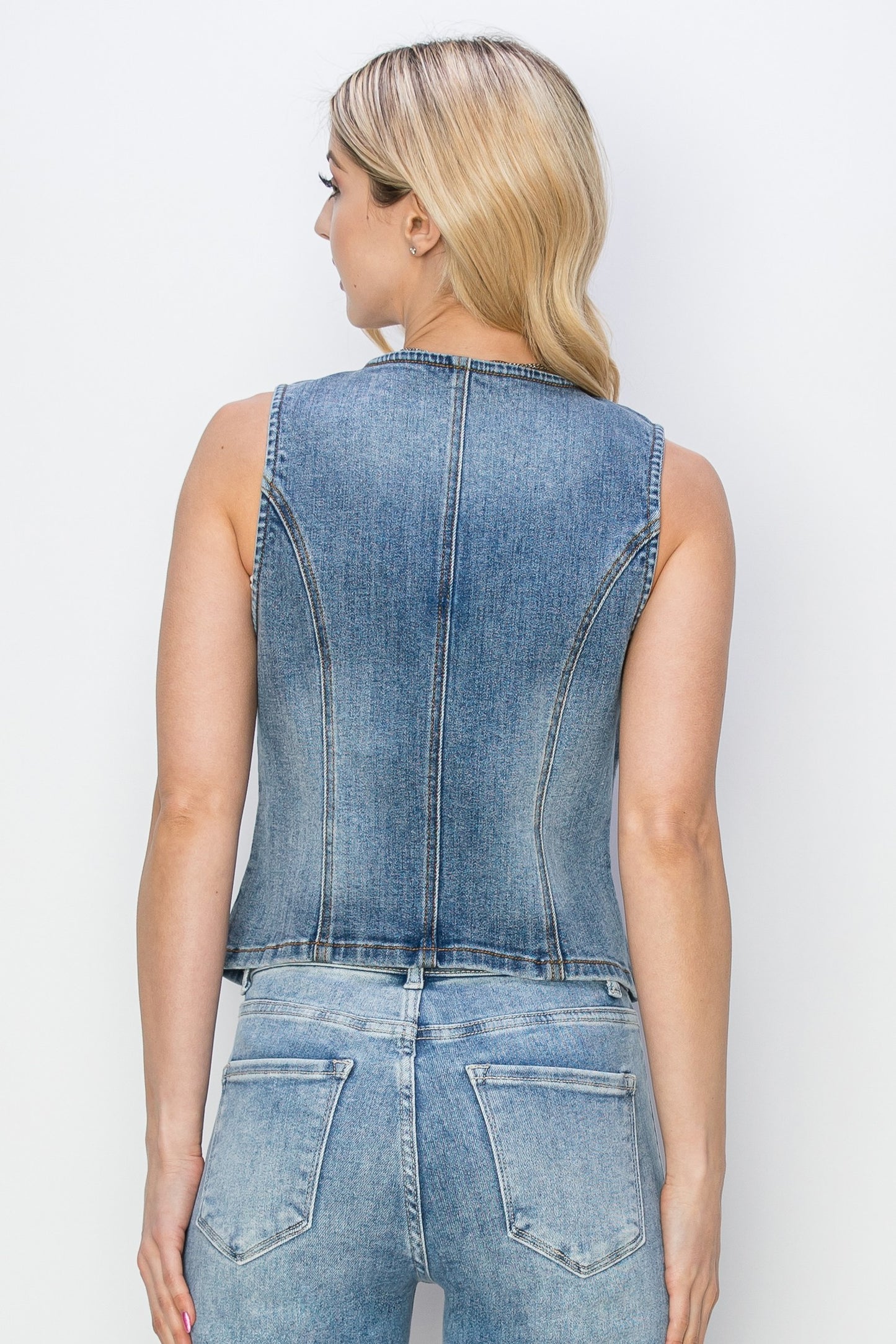 Risen V Neck Button Down Vest