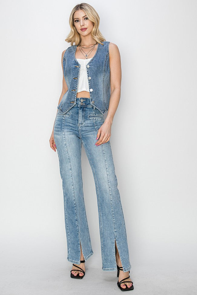 Risen V Neck Button Down Vest