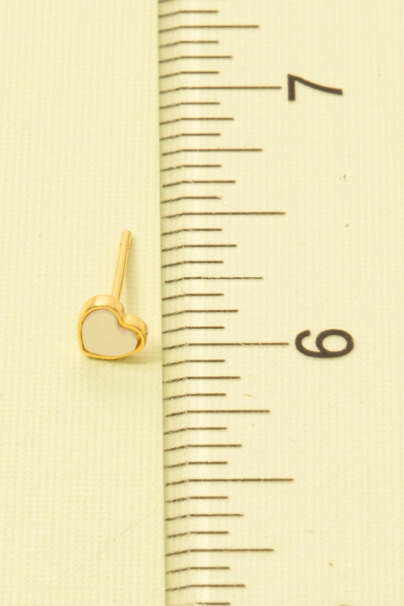 Mini Heart Shell Stud Earrings