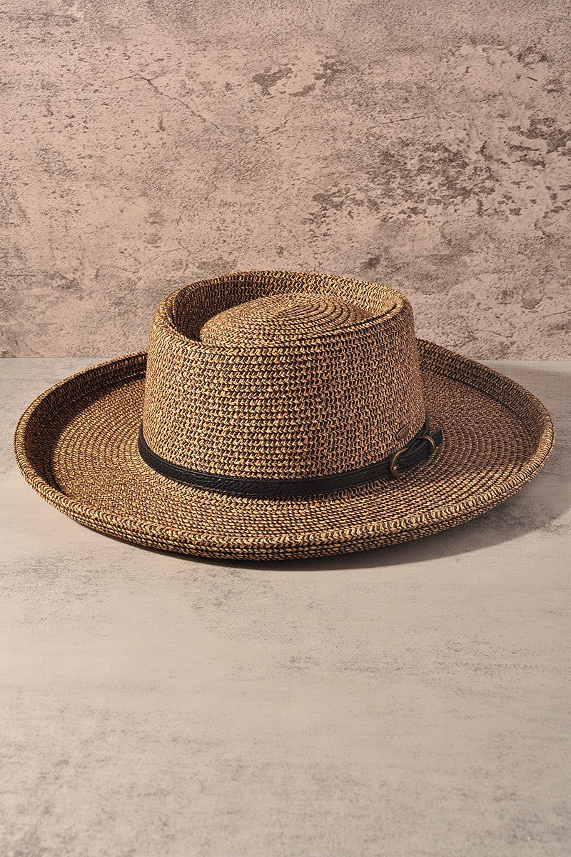 Monaco Boater With Vegan Leather Trim