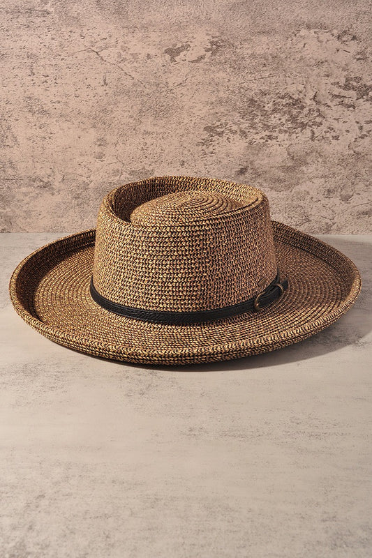 Monaco Boater With Vegan Leather Trim