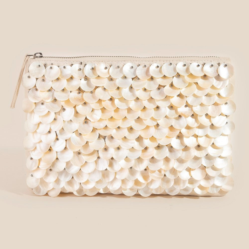 Mother Of Pearl Disc Beaded Bag