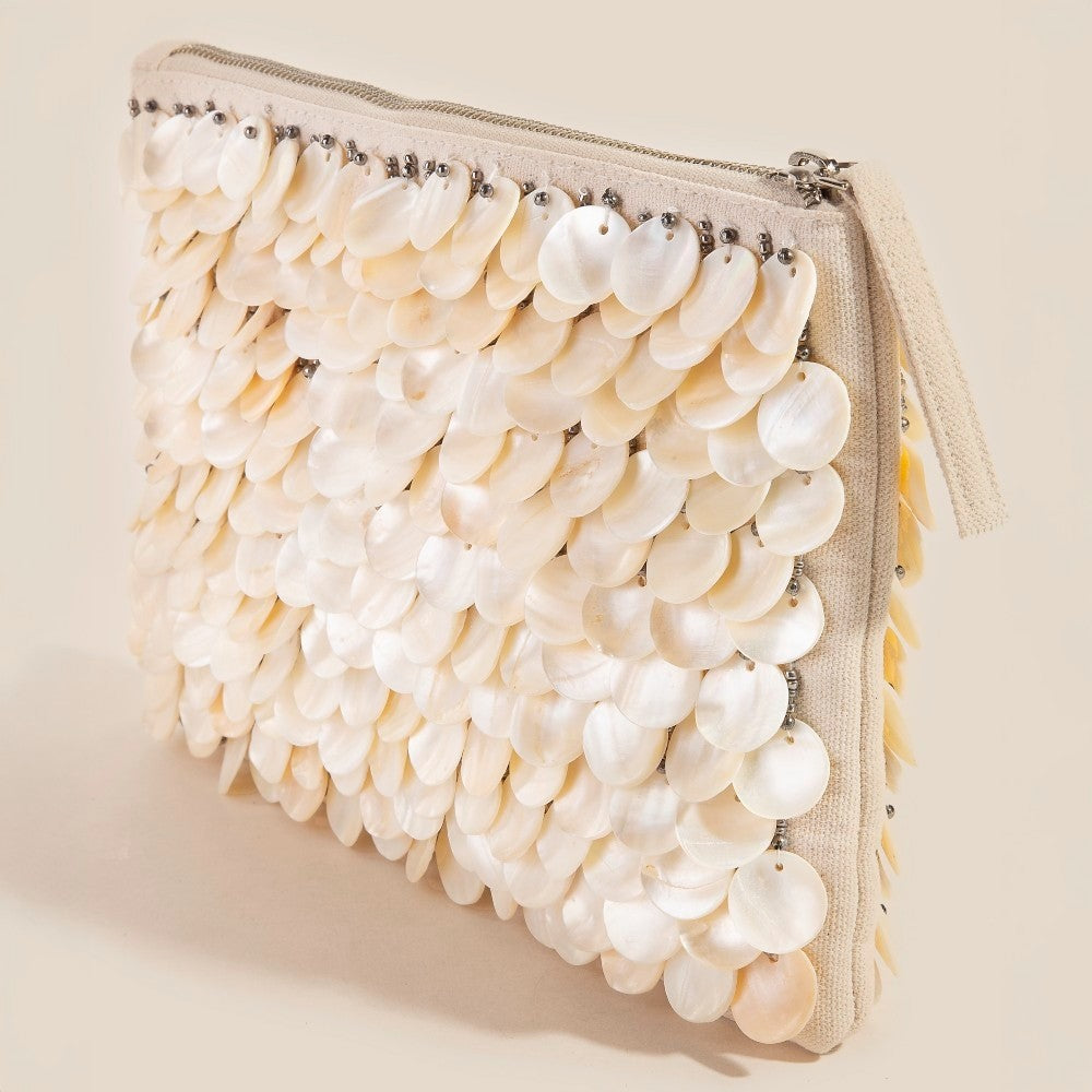 Mother Of Pearl Disc Beaded Bag