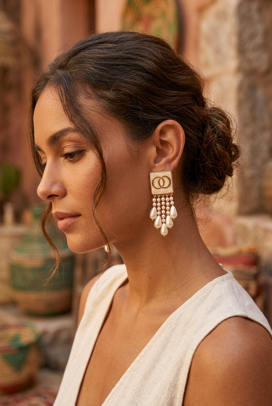 Ever After Pearl And Crystal Drop Earrings