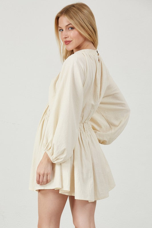 Mini Kimono Plunge Dress
