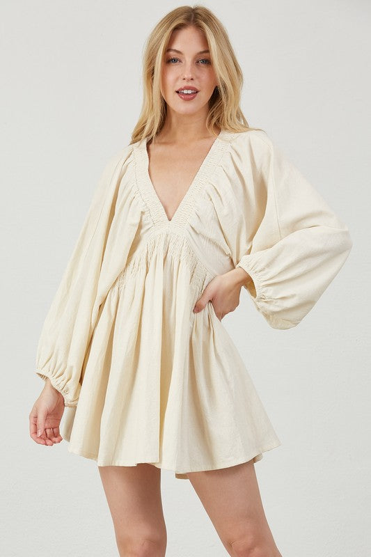 Mini Kimono Plunge Dress