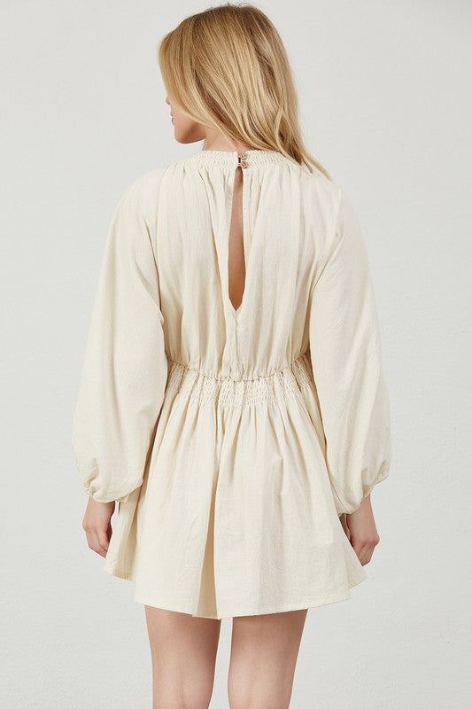 Mini Kimono Plunge Dress