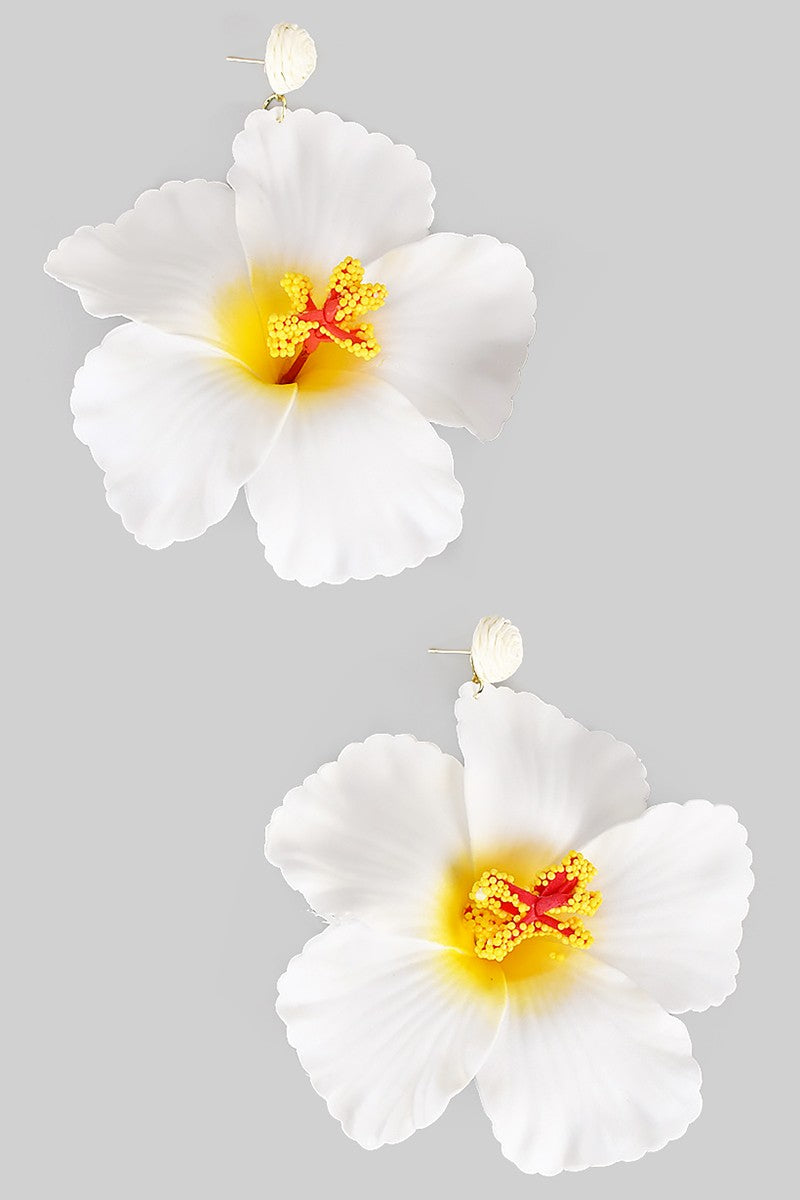 Tropical Flower Drop Earrings