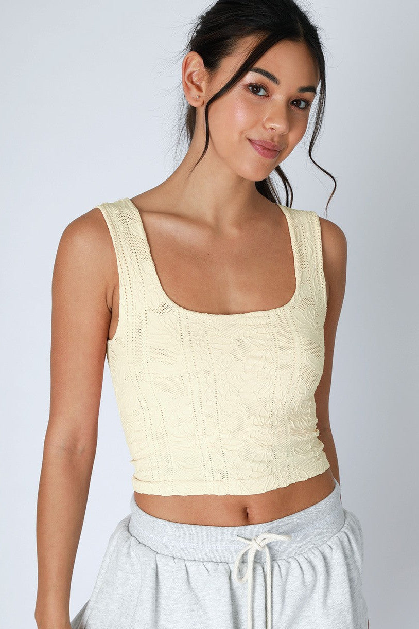 Double Lace Square Crop Top
