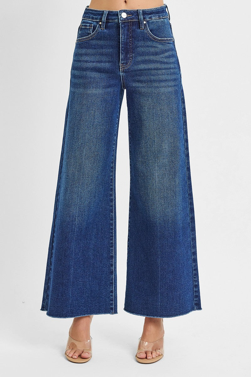 Influencer Vibes Ankle Wide Palazzo Jeans