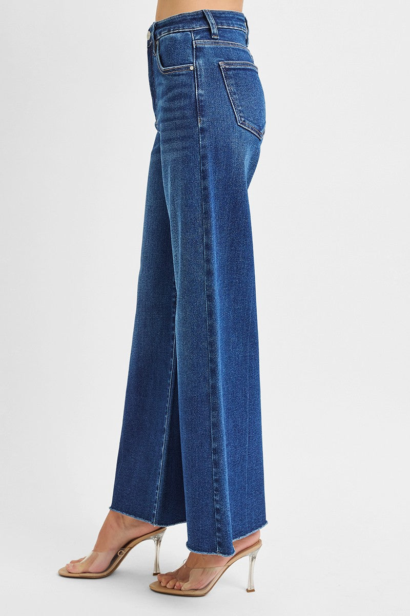Influencer Vibes Ankle Wide Palazzo Jeans