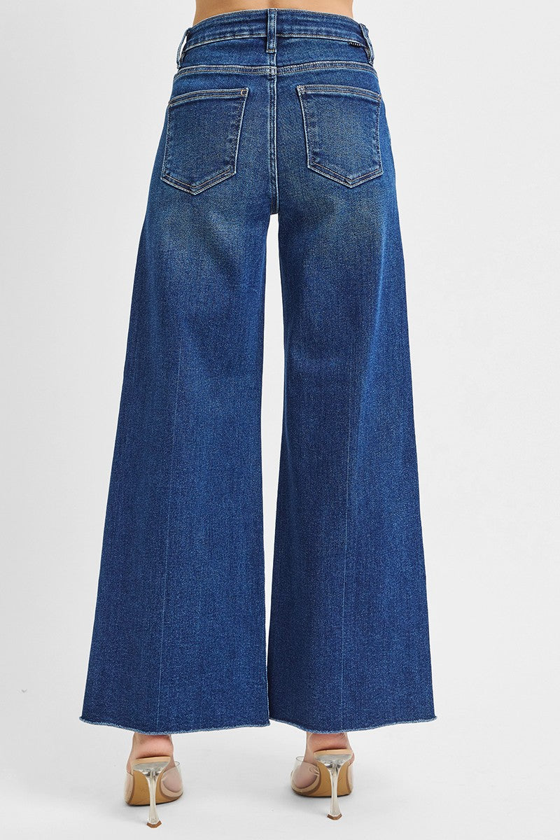 Influencer Vibes Ankle Wide Palazzo Jeans