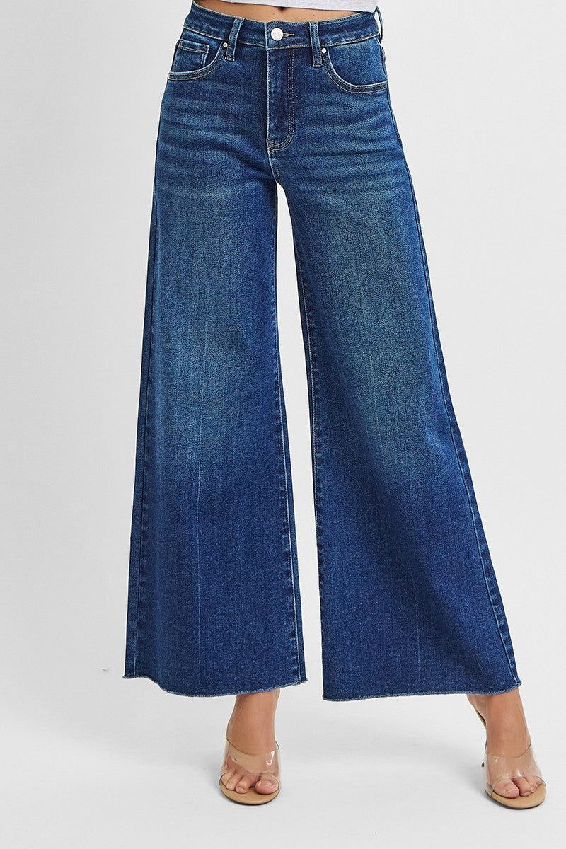 Influencer Vibes Ankle Wide Palazzo Jeans