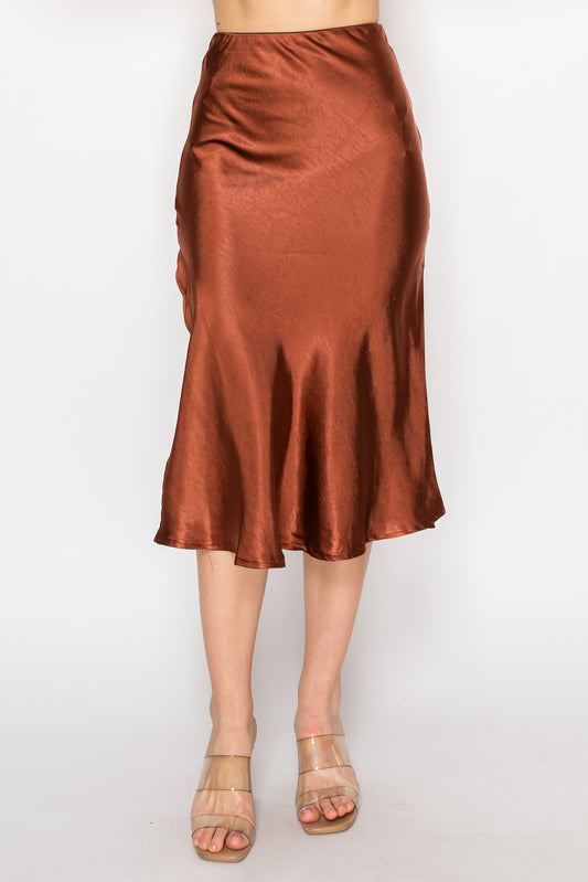 Elastic Satin Skirt