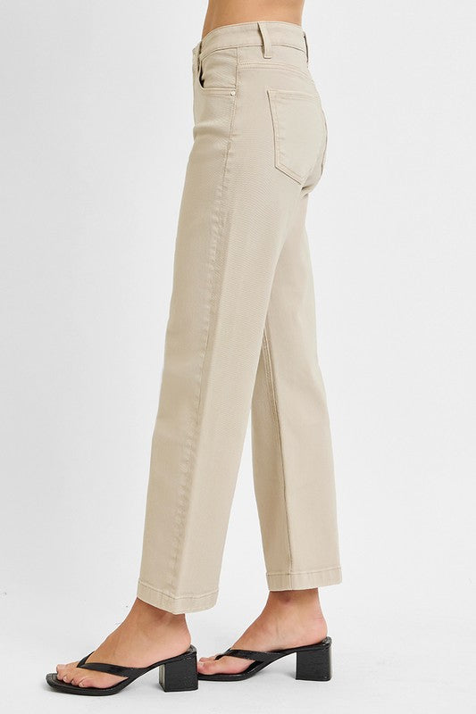 Mid Rise Ankle Straight Jeans