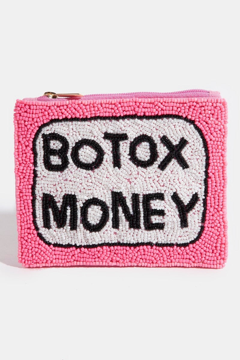 Beaded Botox Money Coin Purse