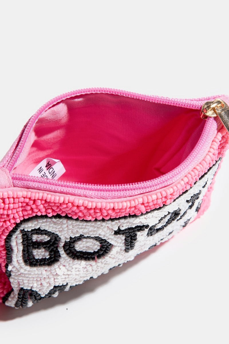 Beaded Botox Money Coin Purse