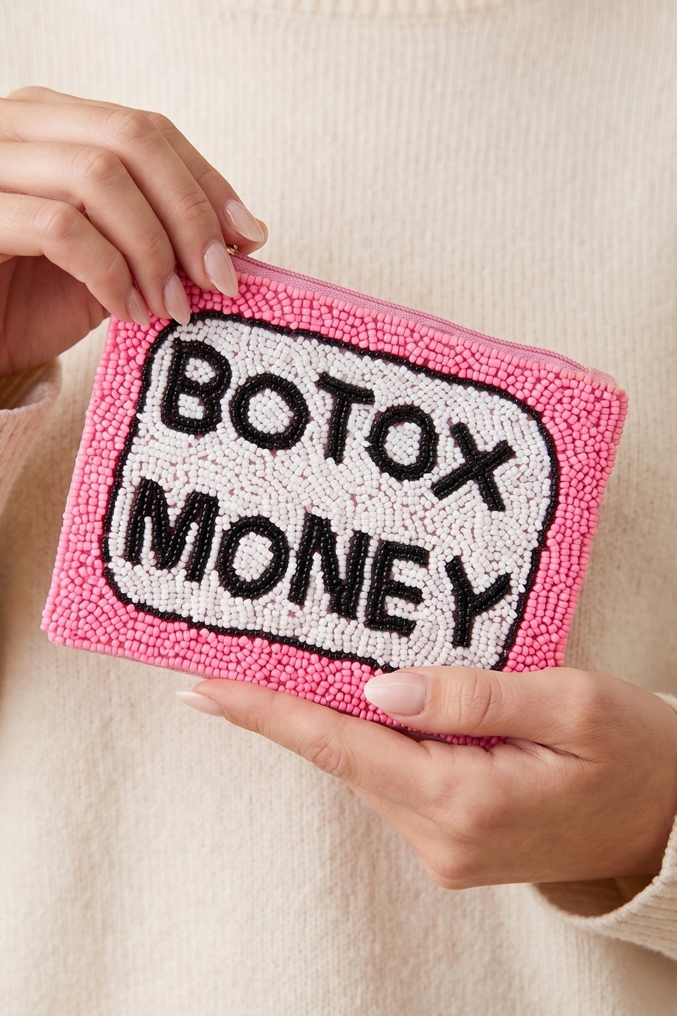 Beaded Botox Money Coin Purse