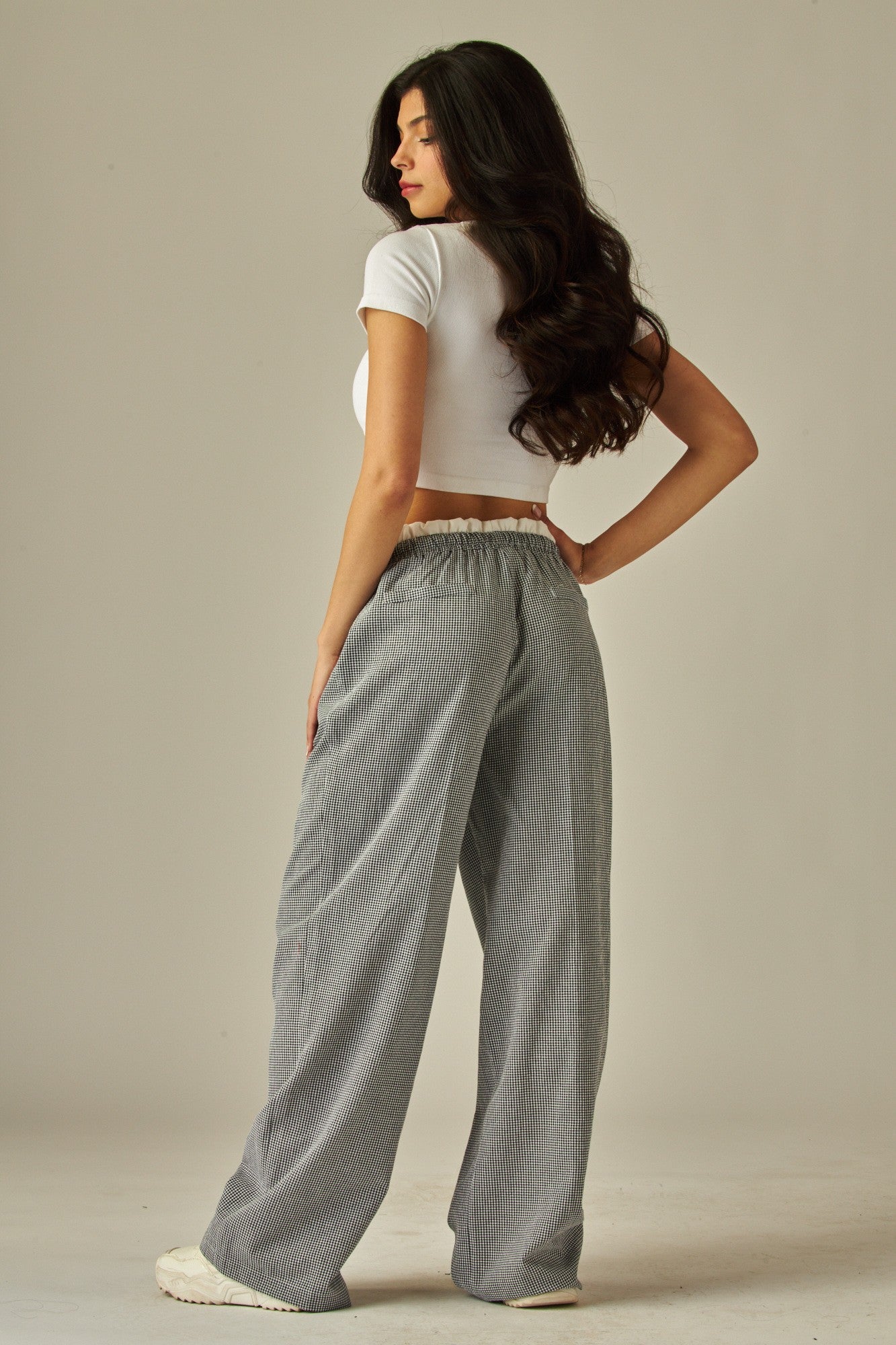 Boxer Waist Gingham Pajama Pants With Pocket