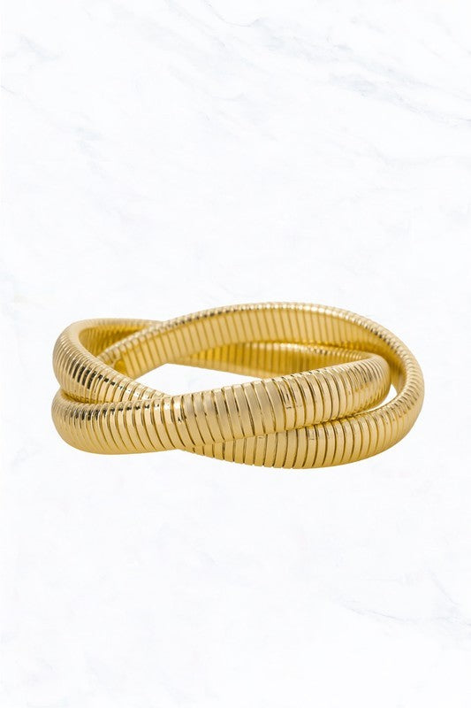 Gold Twisted Coil Bracelet