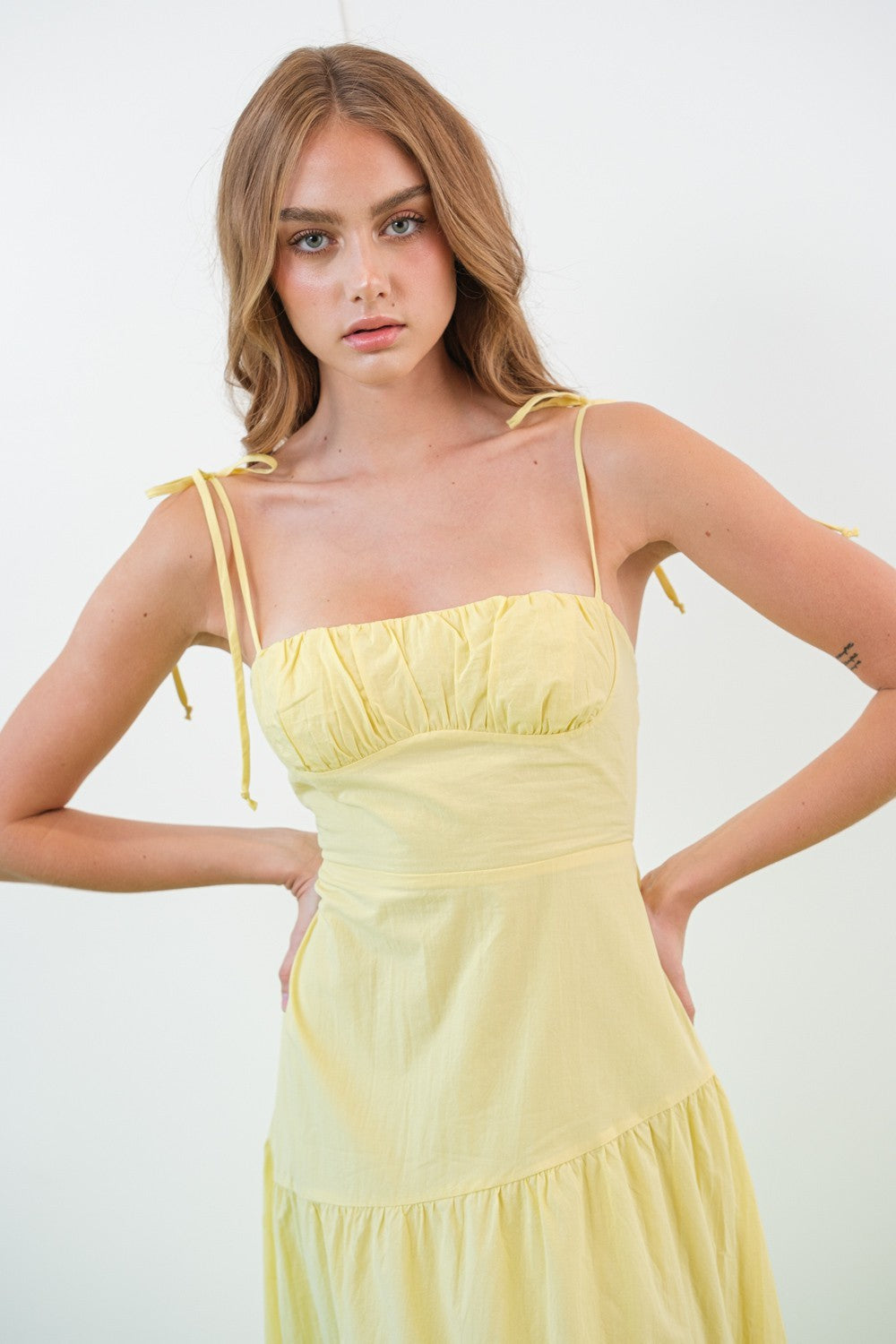 Kinsley Smocked Back Tiered Midi Dress