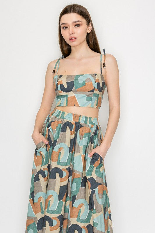 Multicolor Skirt Set