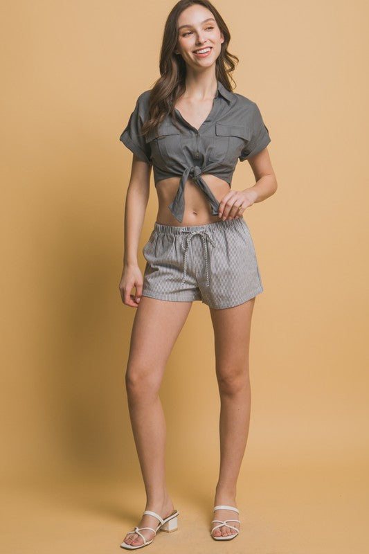 Striped Low Rise Shorts