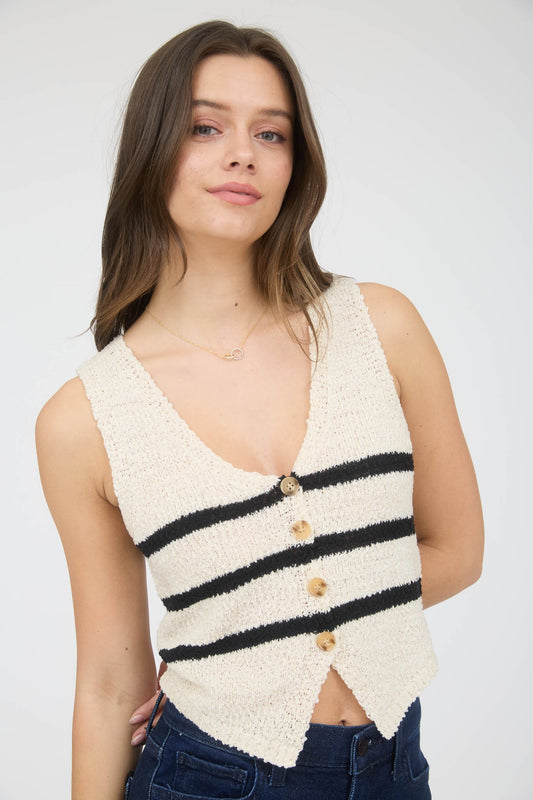 Laguna Stripe Knit Vest