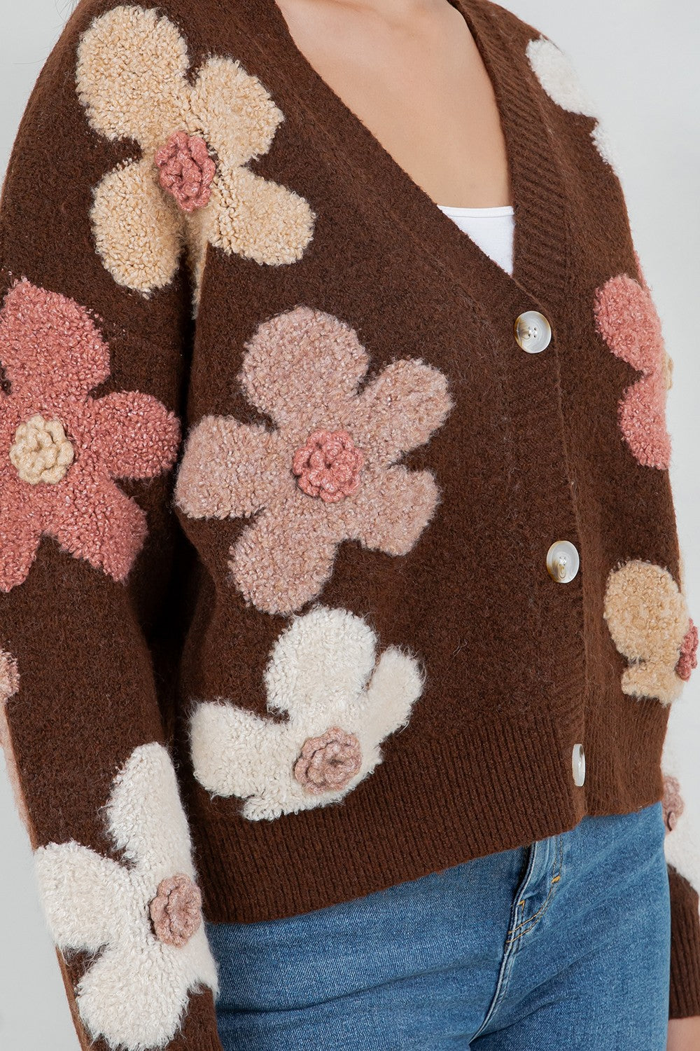 Rustic Romance Floral Knit Cardigan