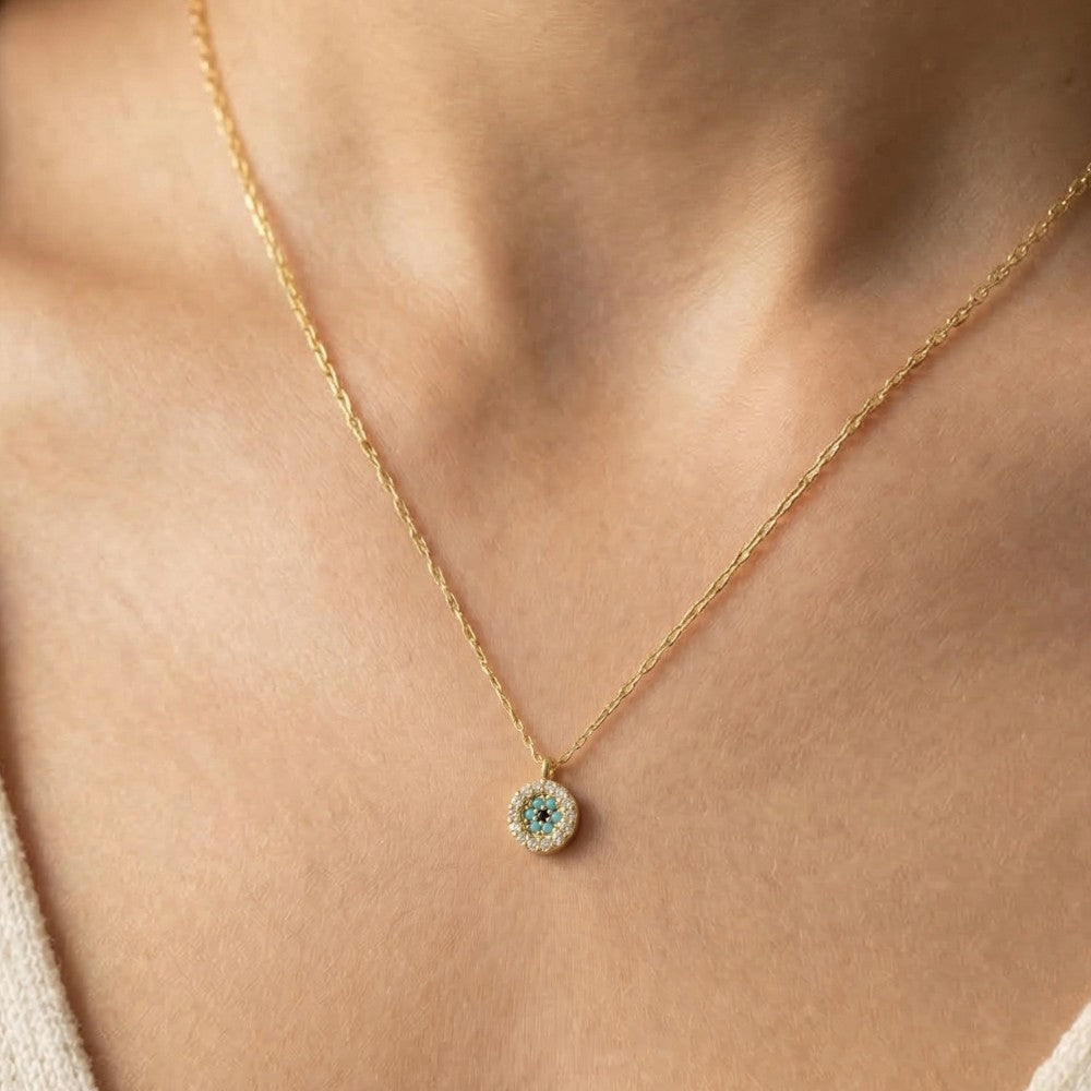 Mini Evil Eye Coin necklace