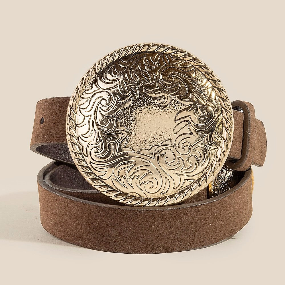 Western Concho Disc Buckle Belt