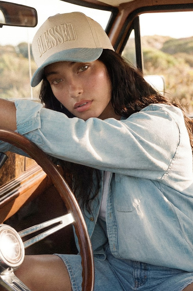 Blessed Embroidered Two Tone Trucker Cap