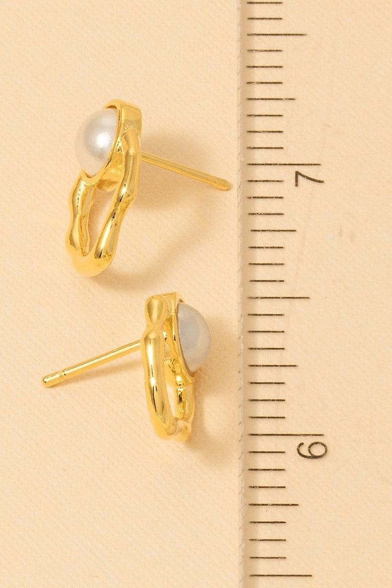 Abstract Pearl Earrings