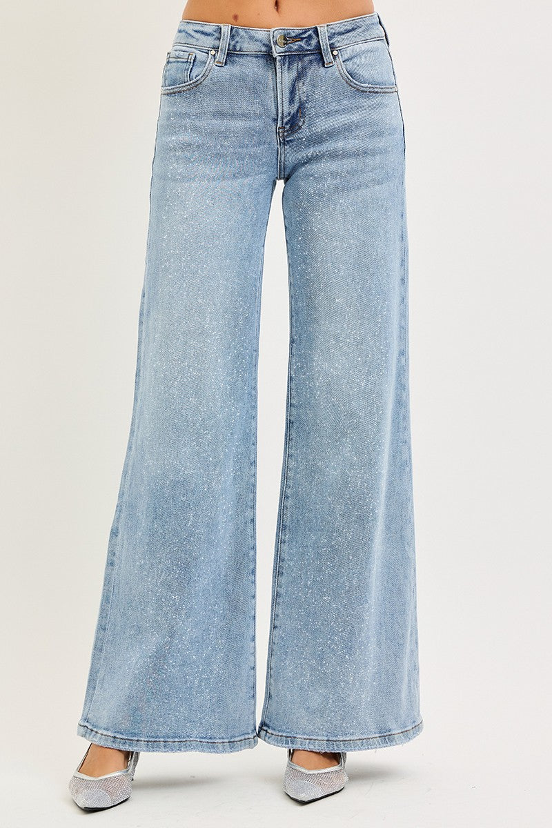 After Party Low Rise Wide Leg Jeans