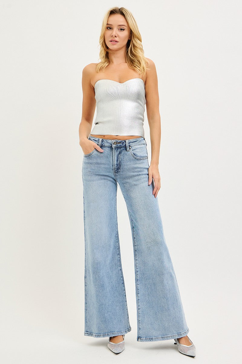 After Party Low Rise Wide Leg Jeans
