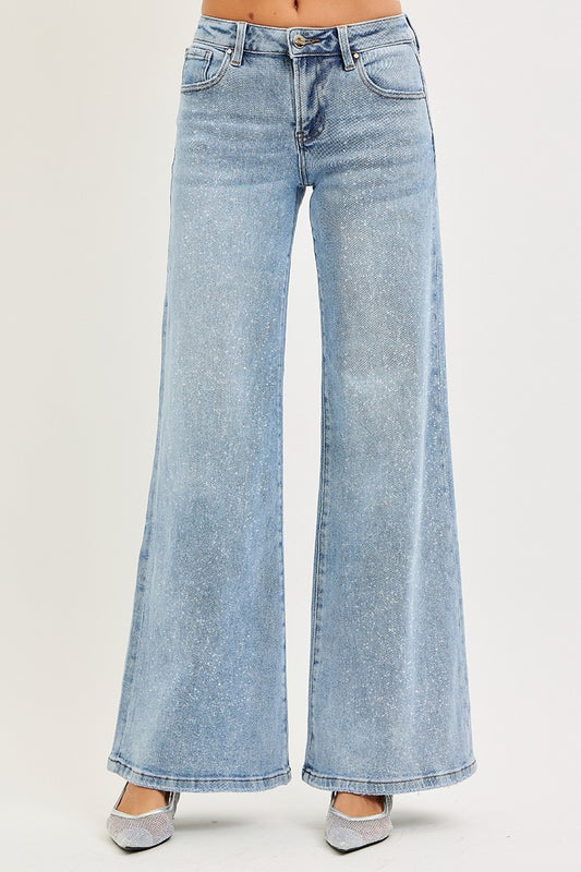 After Party Low Rise Wide Leg Jeans