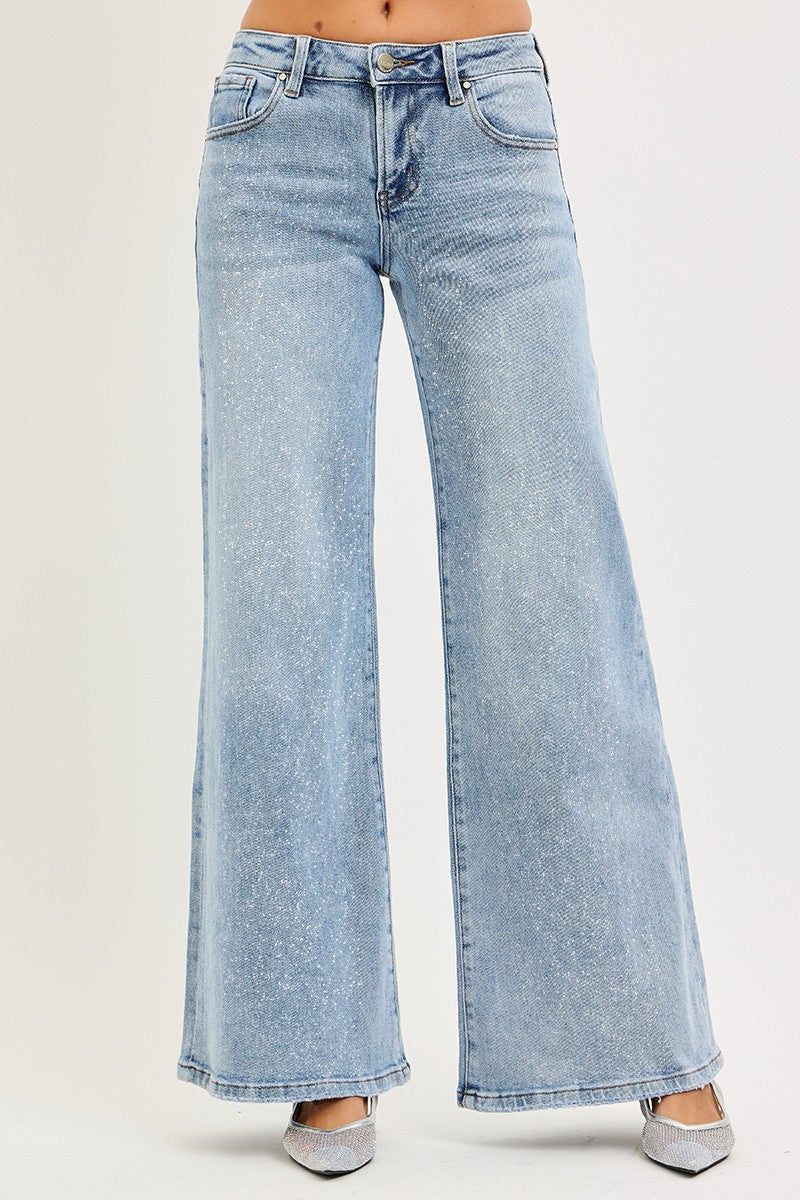 After Party Low Rise Wide Leg Jeans