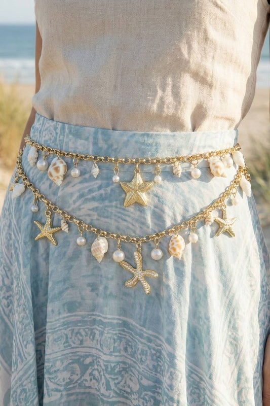 Sealife Charms Layered Chain Belt