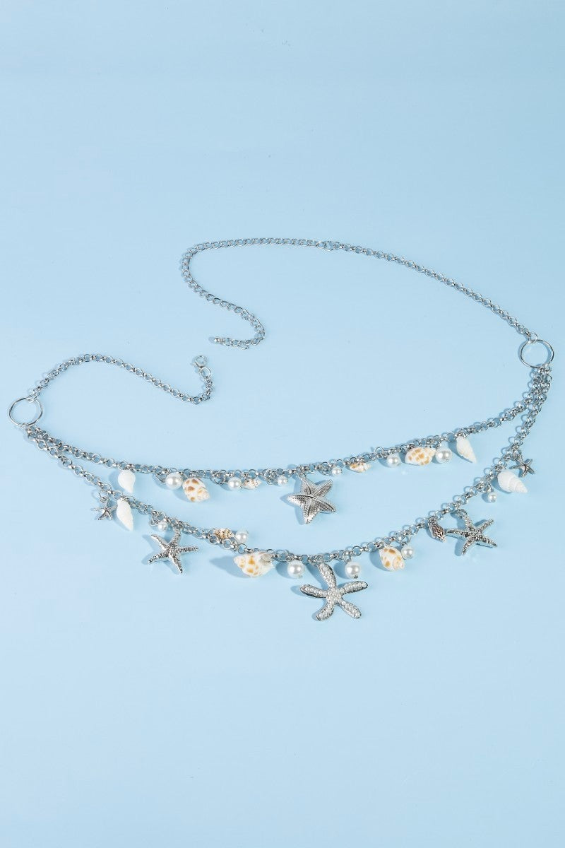 Sealife Charms Layered Chain Belt