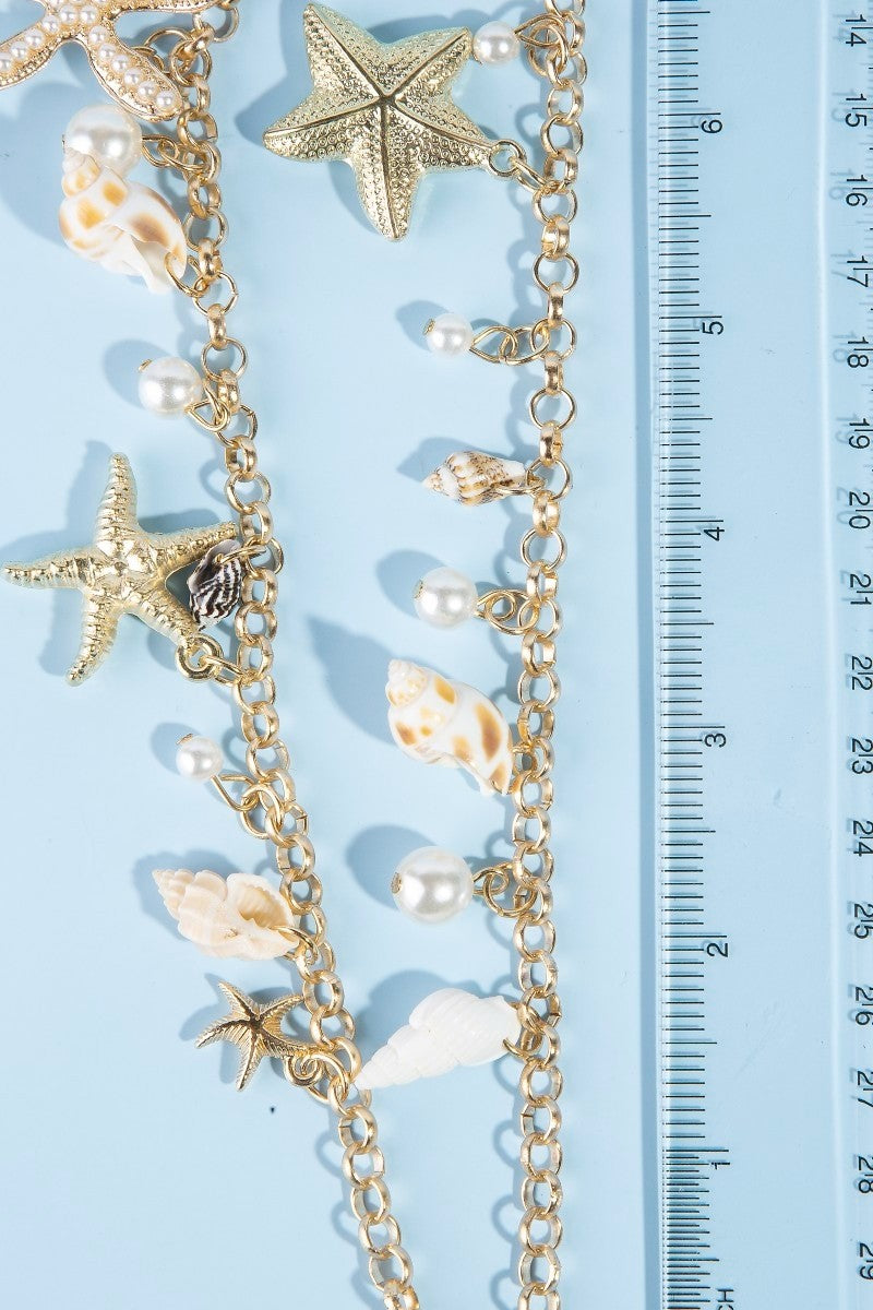 Sealife Charms Layered Chain Belt