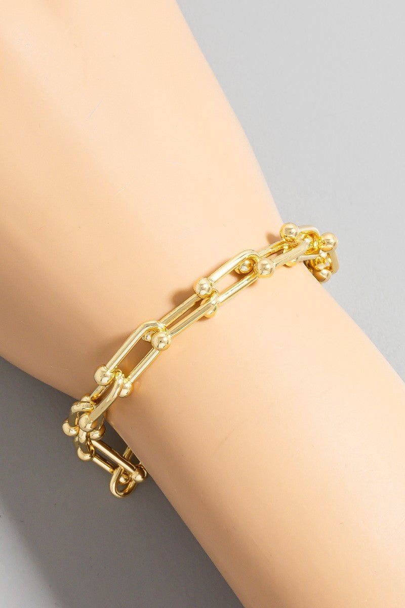 Narrow U Chain Link Bracelet