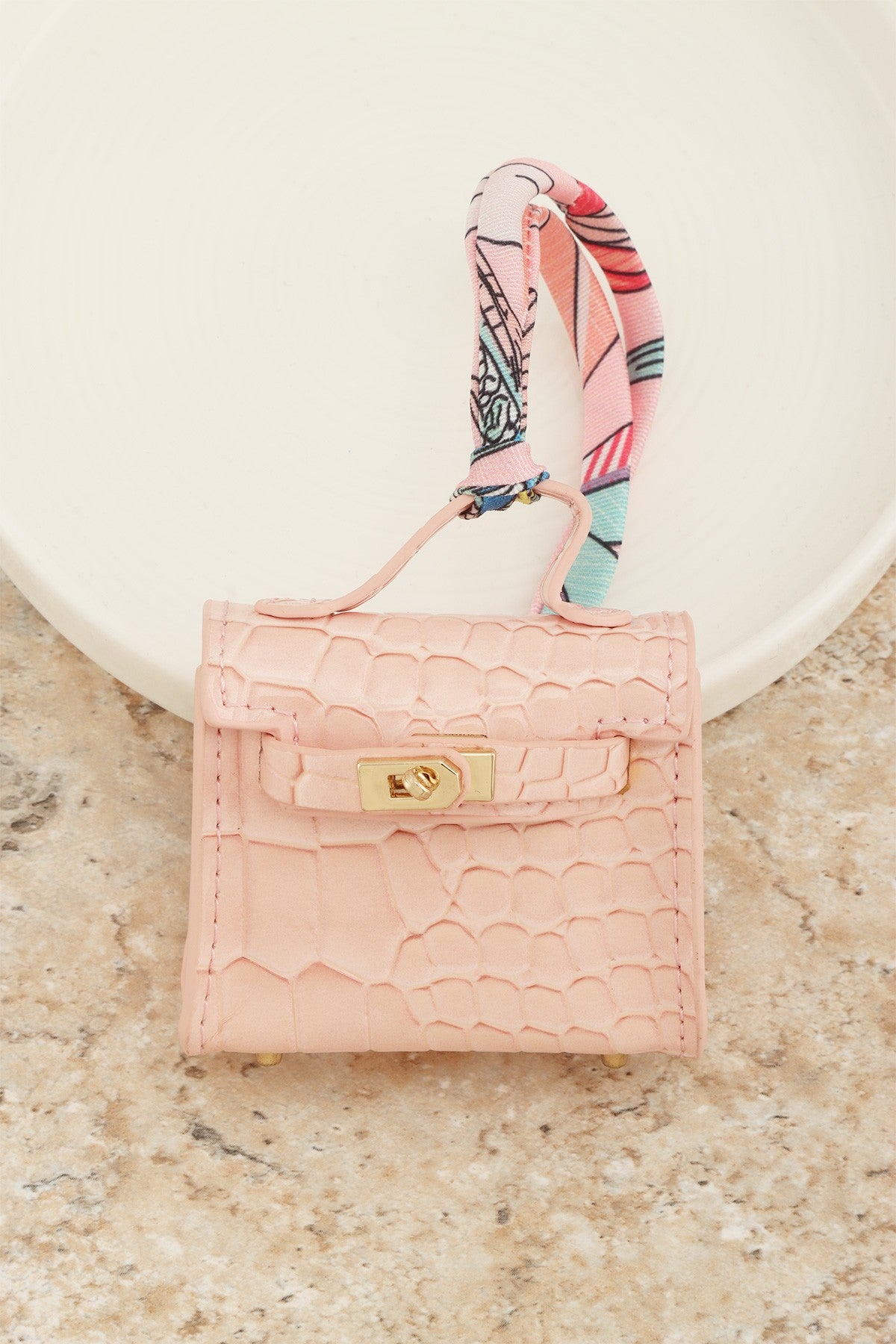Faux Crocodile Mini Bag Charm