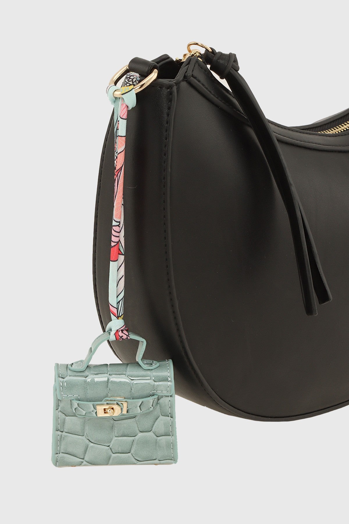 Faux Crocodile Mini Bag Charm