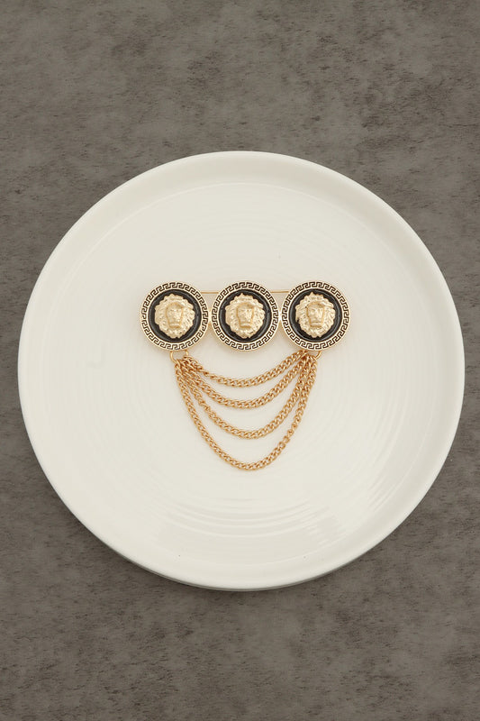 Metal Casting Lion Brooch