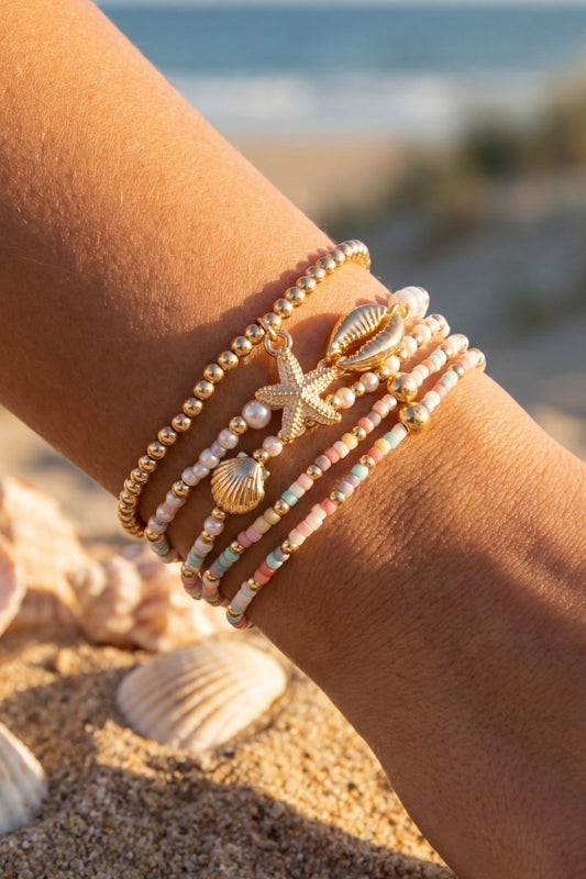 Sea Life Charms Mini Beaded Bracelet Set